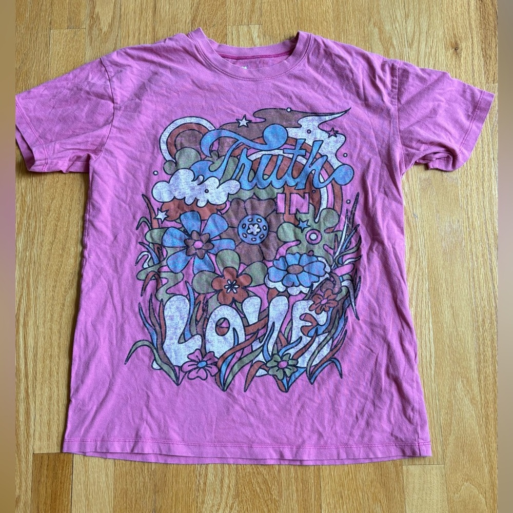 baby Pink hollister graphic Tee